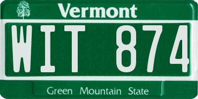 VT license plate WIT874