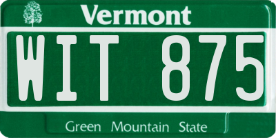 VT license plate WIT875