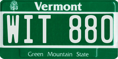 VT license plate WIT880