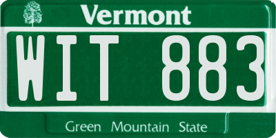 VT license plate WIT883