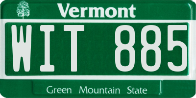 VT license plate WIT885