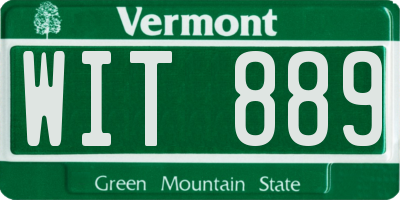 VT license plate WIT889
