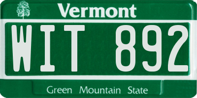 VT license plate WIT892