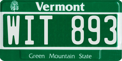 VT license plate WIT893