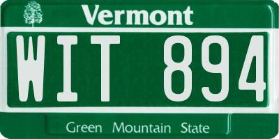 VT license plate WIT894