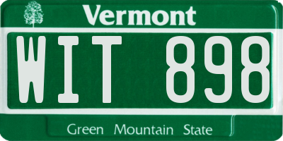 VT license plate WIT898