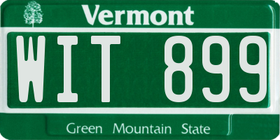 VT license plate WIT899