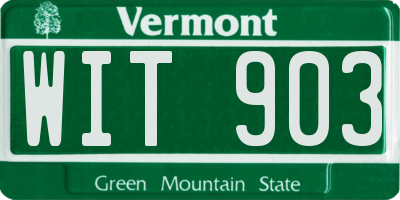 VT license plate WIT903