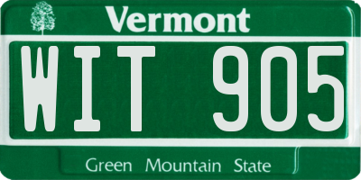 VT license plate WIT905