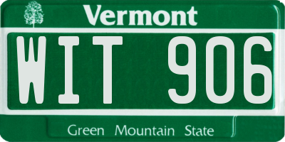 VT license plate WIT906