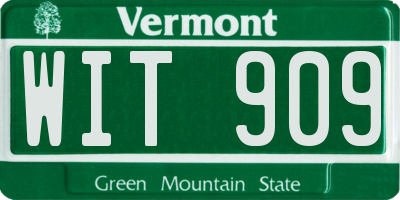VT license plate WIT909