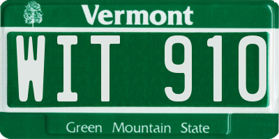 VT license plate WIT910