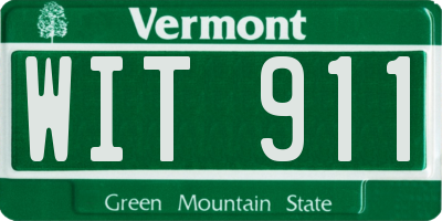 VT license plate WIT911