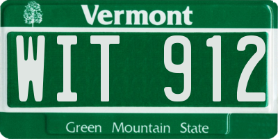 VT license plate WIT912