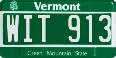 VT license plate WIT913