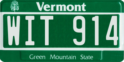 VT license plate WIT914