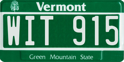 VT license plate WIT915