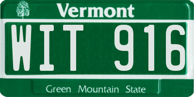 VT license plate WIT916