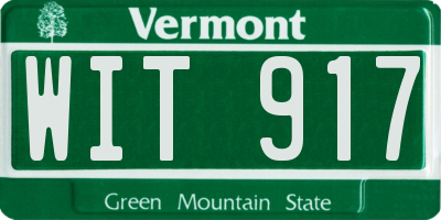 VT license plate WIT917