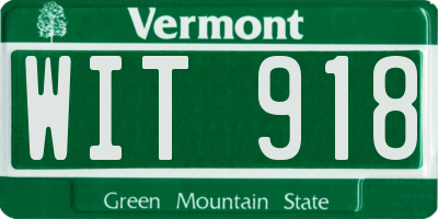 VT license plate WIT918