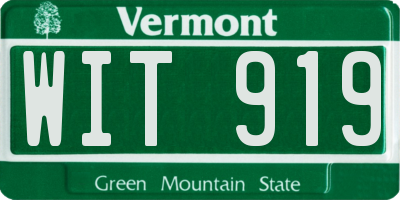 VT license plate WIT919