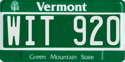 VT license plate WIT920