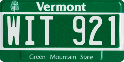 VT license plate WIT921
