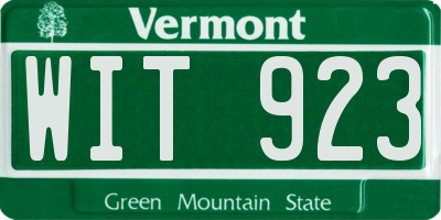 VT license plate WIT923