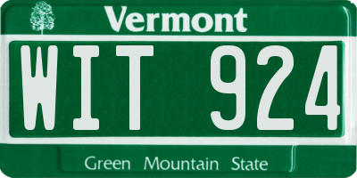 VT license plate WIT924