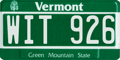 VT license plate WIT926