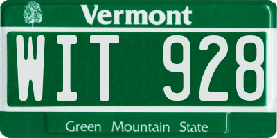 VT license plate WIT928