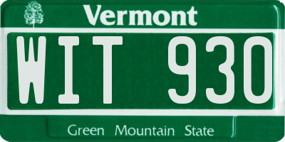 VT license plate WIT930
