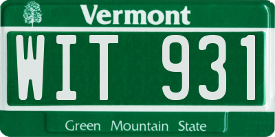 VT license plate WIT931