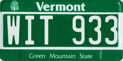 VT license plate WIT933