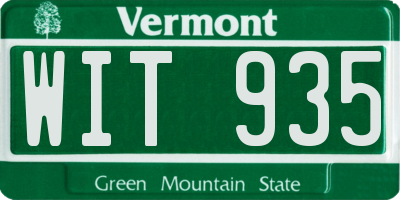 VT license plate WIT935