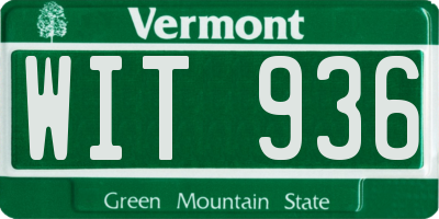 VT license plate WIT936