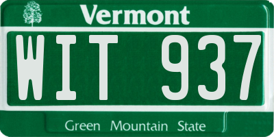 VT license plate WIT937