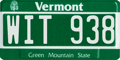 VT license plate WIT938