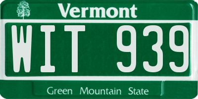 VT license plate WIT939