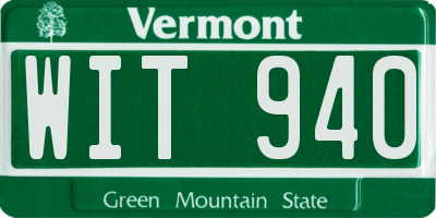 VT license plate WIT940