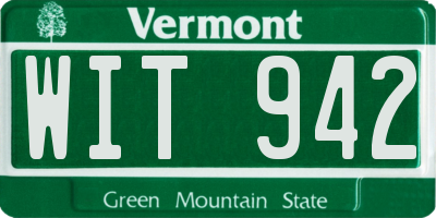 VT license plate WIT942