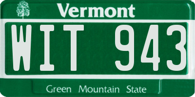 VT license plate WIT943