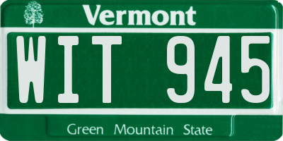 VT license plate WIT945