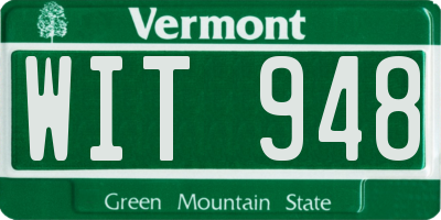 VT license plate WIT948
