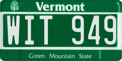 VT license plate WIT949