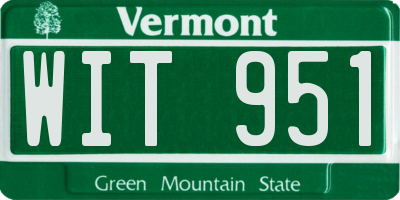 VT license plate WIT951