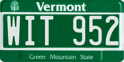 VT license plate WIT952