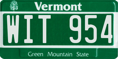 VT license plate WIT954