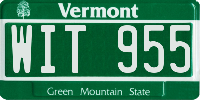VT license plate WIT955