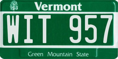 VT license plate WIT957